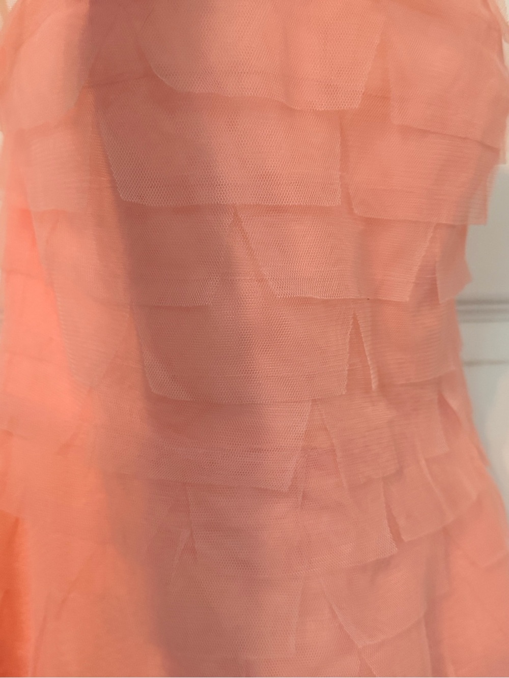 BCBG Max Azria Strapless Blush Pink Tiered Chiffon Dress | Size 0 - Picture 10 of 12
